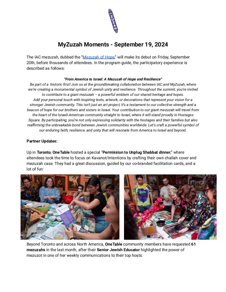 thumbnail of MyZuzah Moments – September 19, 2024